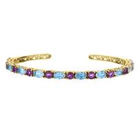8.25 CTTW Sky Blue Topaz and Amethyst Bangle 202//202
